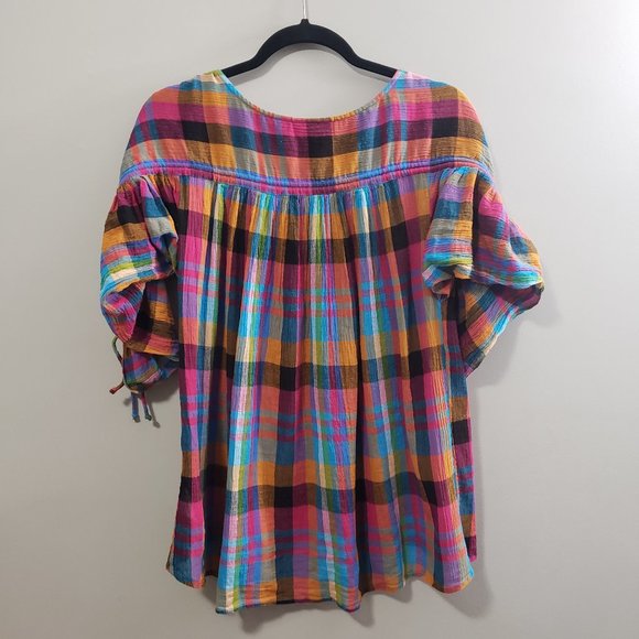 Maeve Anthropologie Multicolour Plaid Blouse S - Picture 3 of 8